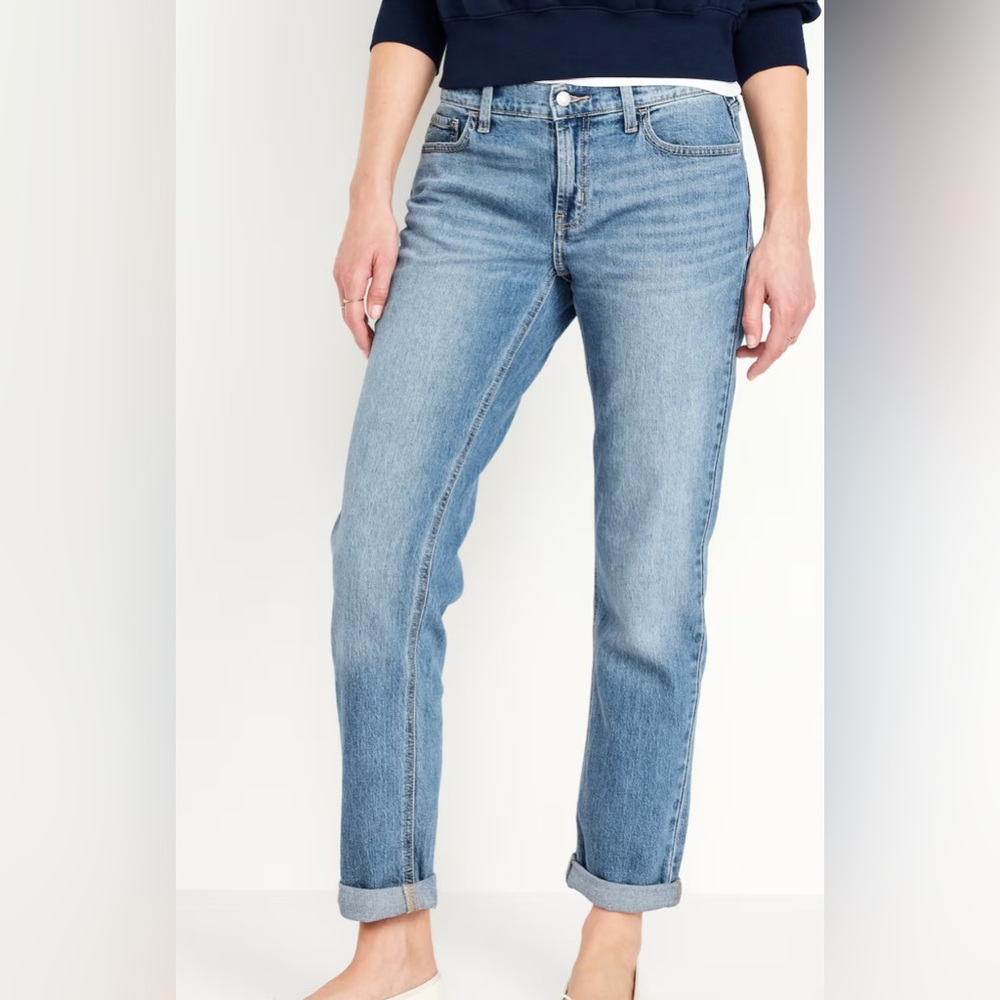 Classic Old Navy Blue boyfriend Denim Jeans mid rise